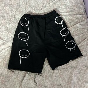 Black Aelfric Eden Stretch Shorts with Design on the BACK